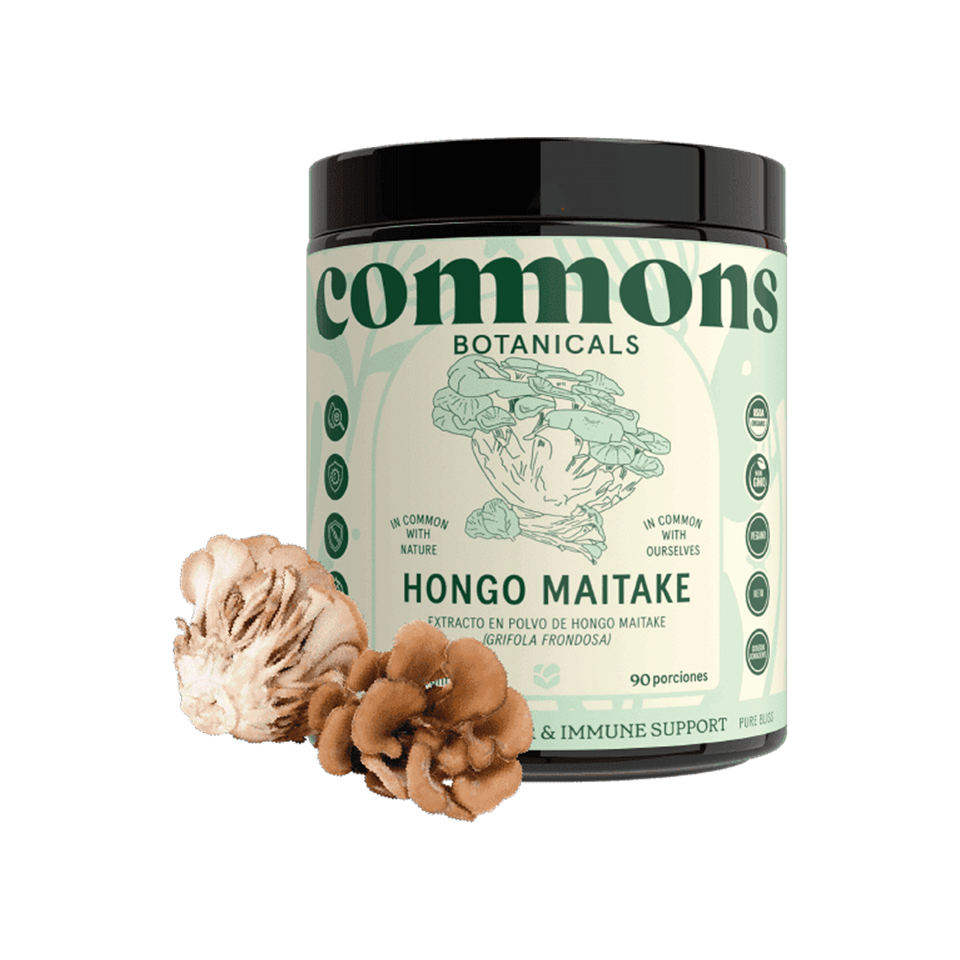 Commons Botanicals Hongo Maitake - Sistema inmune y regula glucosa - 90 porciones