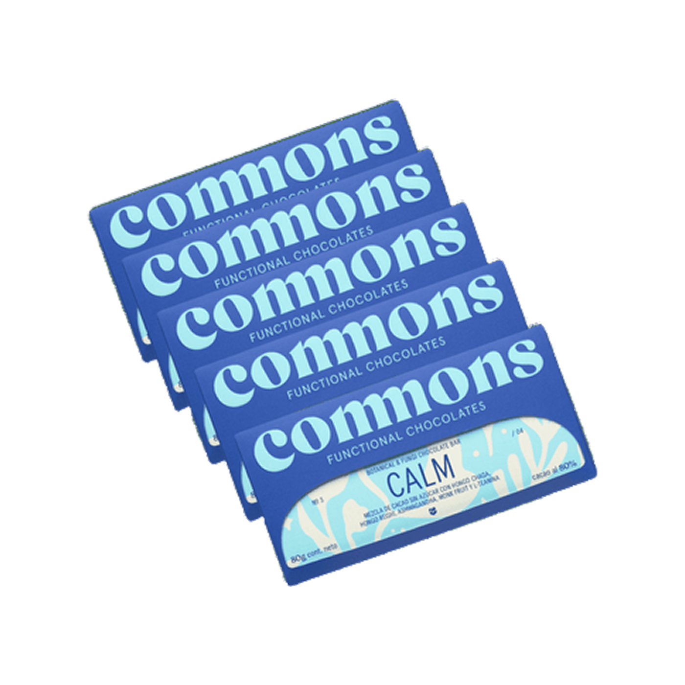 Commons Functional Chocolate Calm – 5 Pack (Cacao 80% sin azúcar)