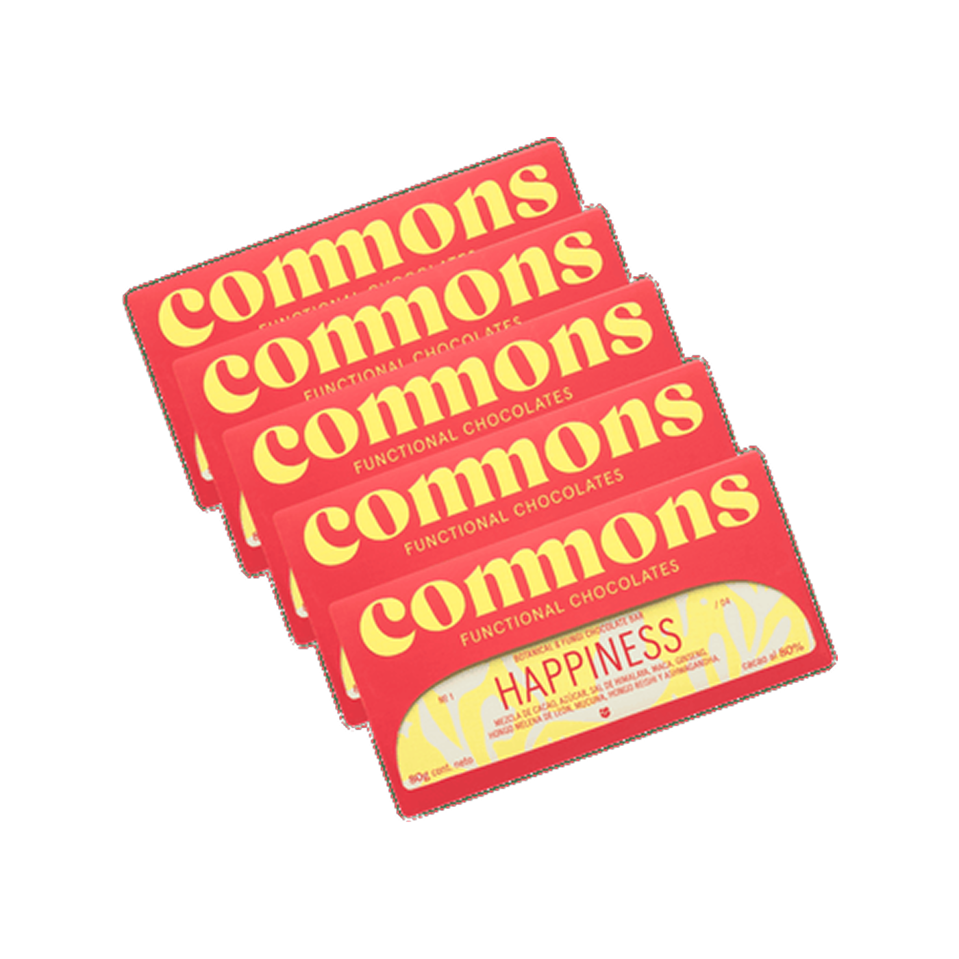 Commons Functional Chocolate Ánimo y Energía – 5 Pack (Chocolate Blanco)