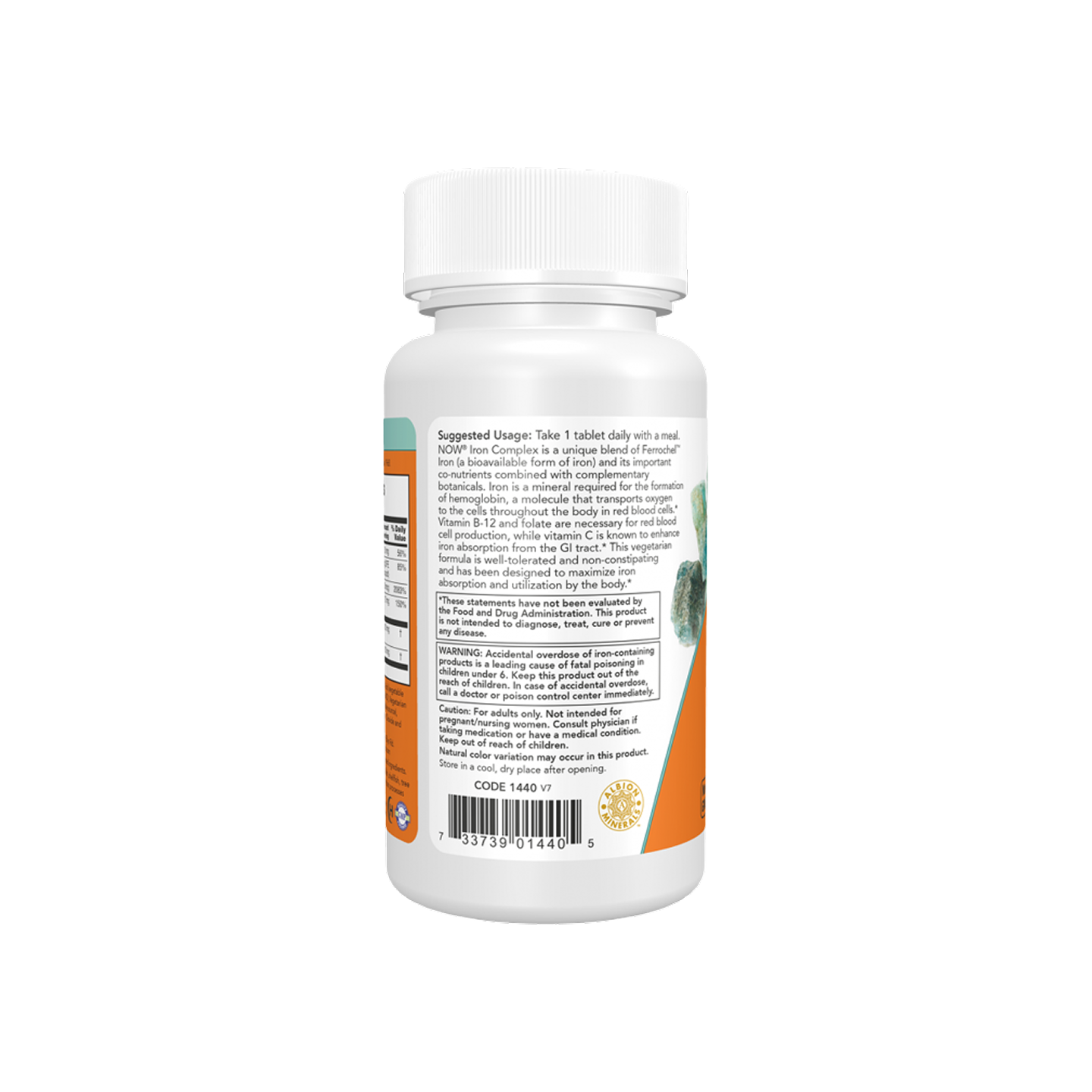Now Foods Iron Complex 27 mg, 100 tabletas vegetarianas