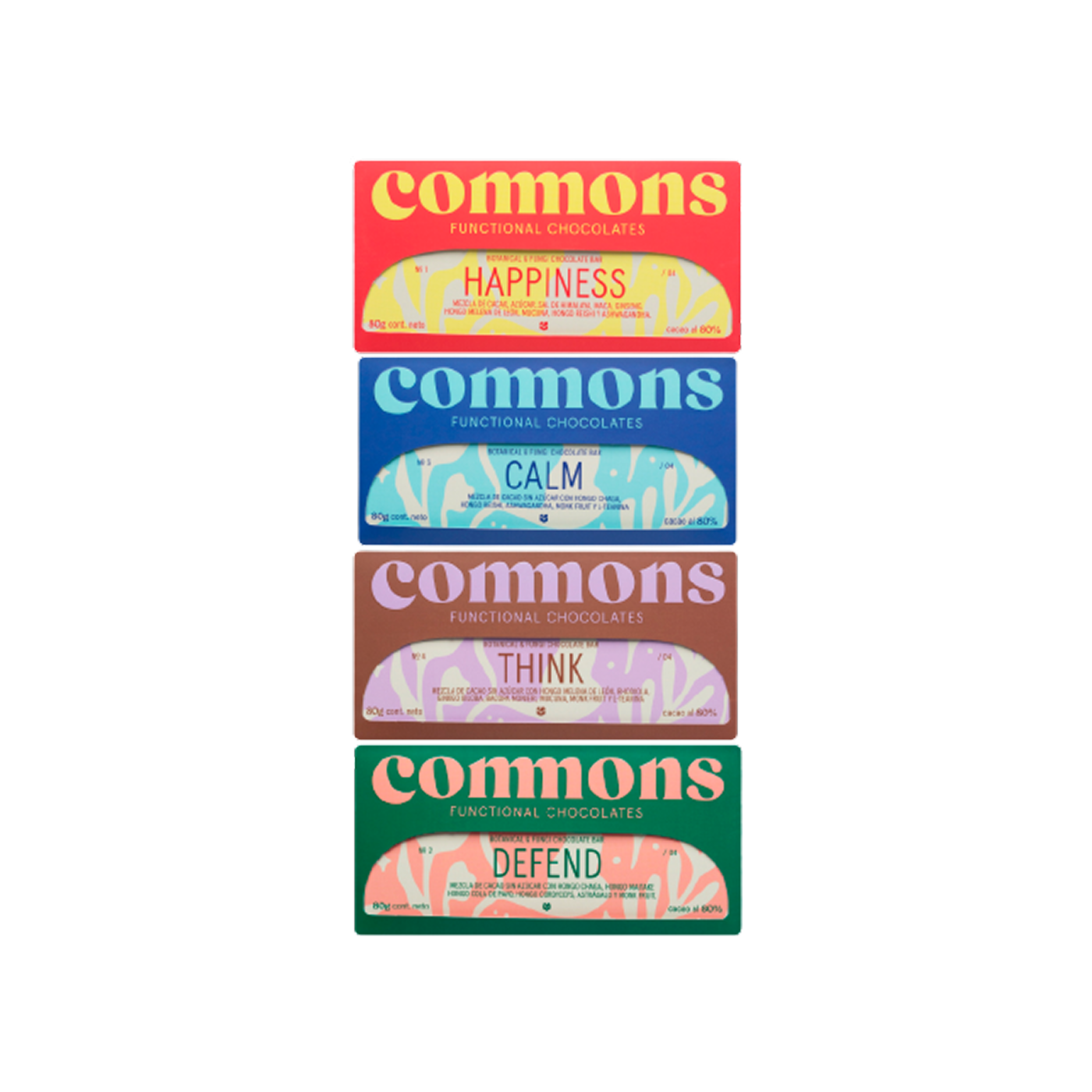 Commons Functional Chocolates Mix (4 Pack) – Adaptógenos y Hongos
