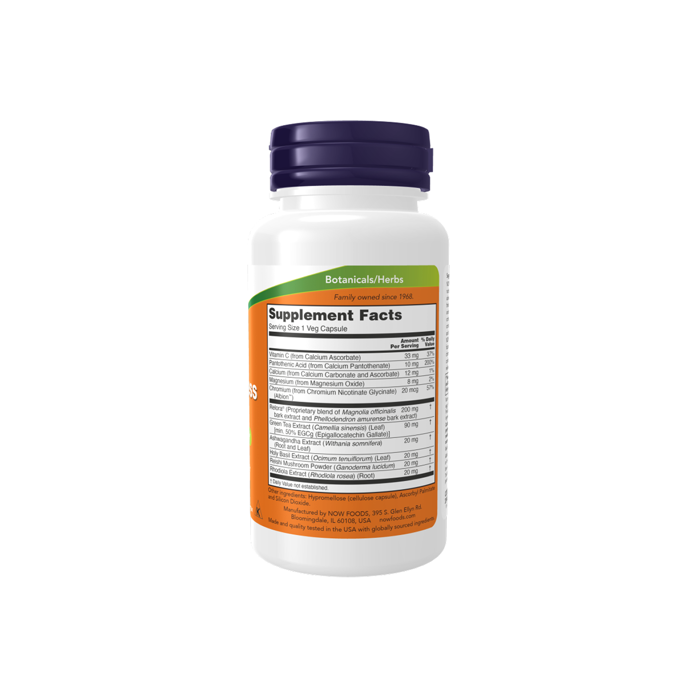 NOW Foods Adrenal Stress Support Relora Cápsulas Vegetales