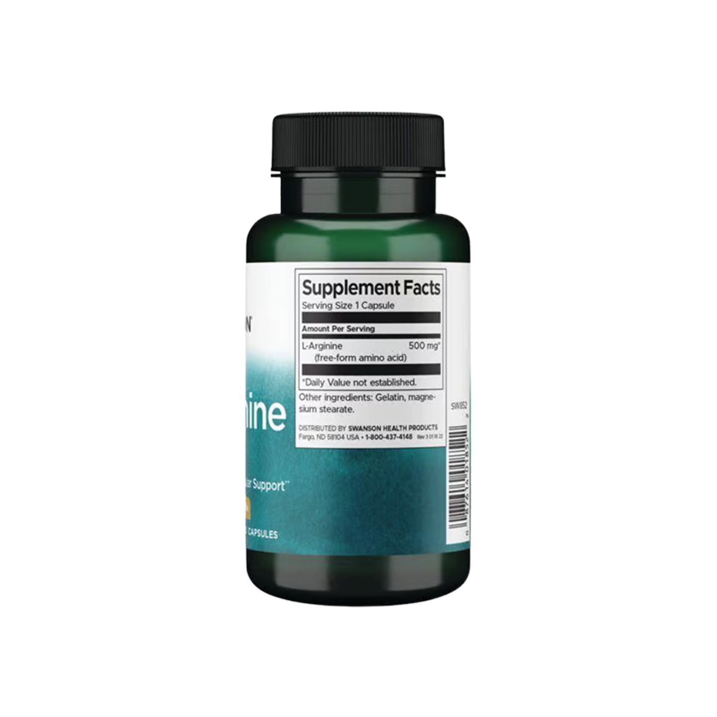 Swanson L-Arginine 500 mg, 100 cápsulas