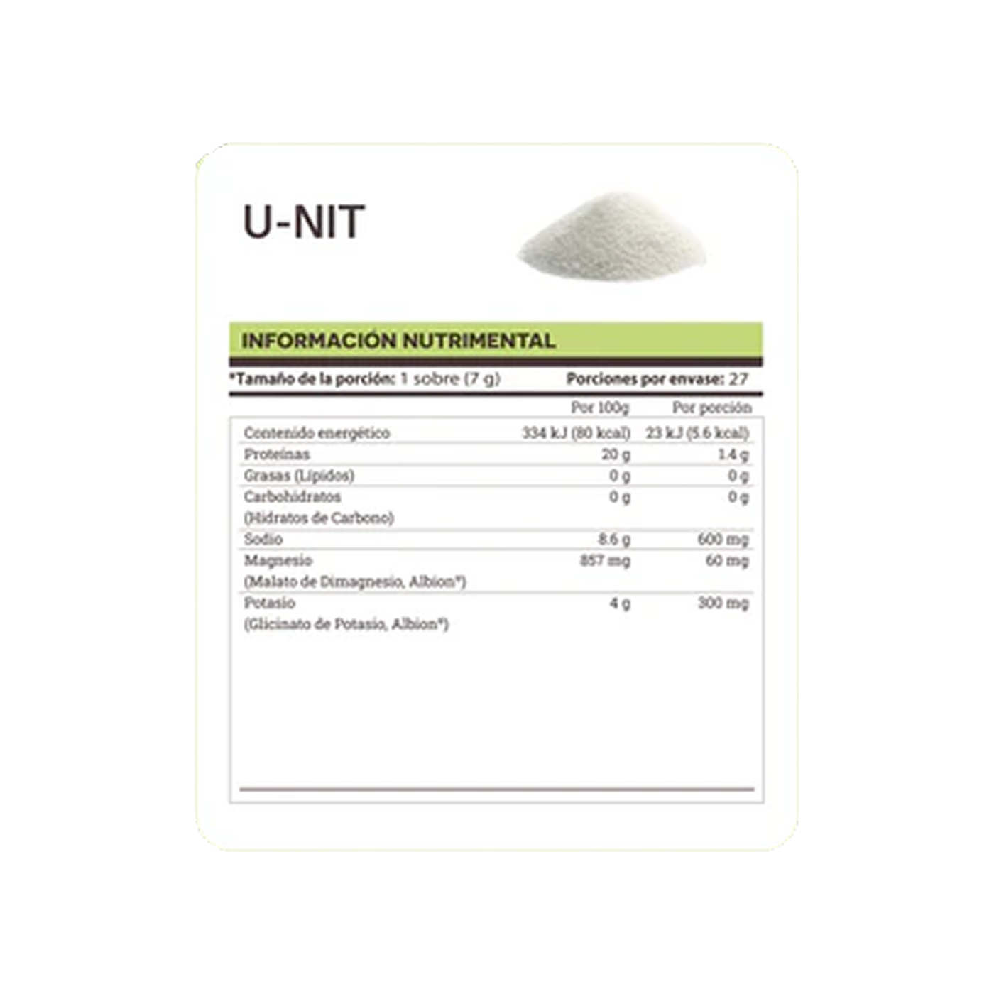 Matter U-NIT, 27 sobres de 7 g