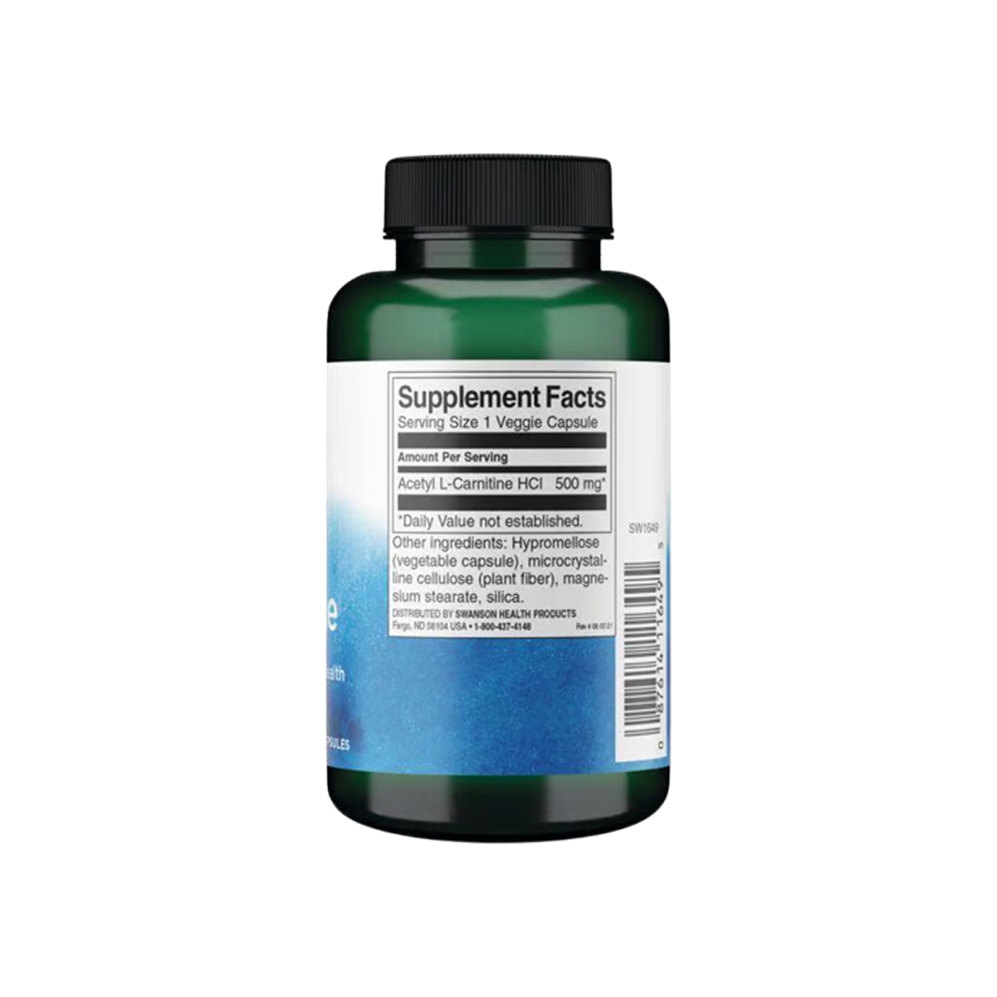 Swanson Premium Acetil L-Carnitina 500 mg 100 cápsulas vegetales