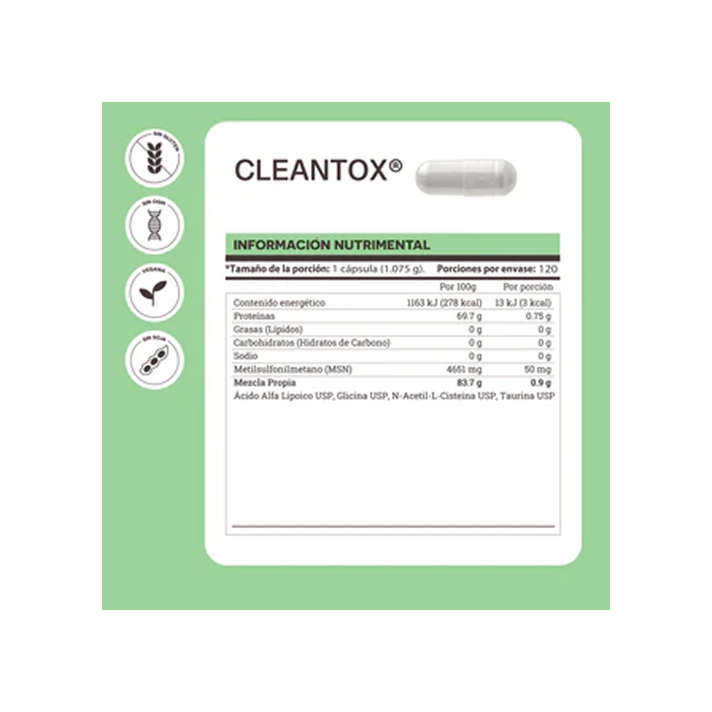 Matter CLEANTOX, 120 cápsulas