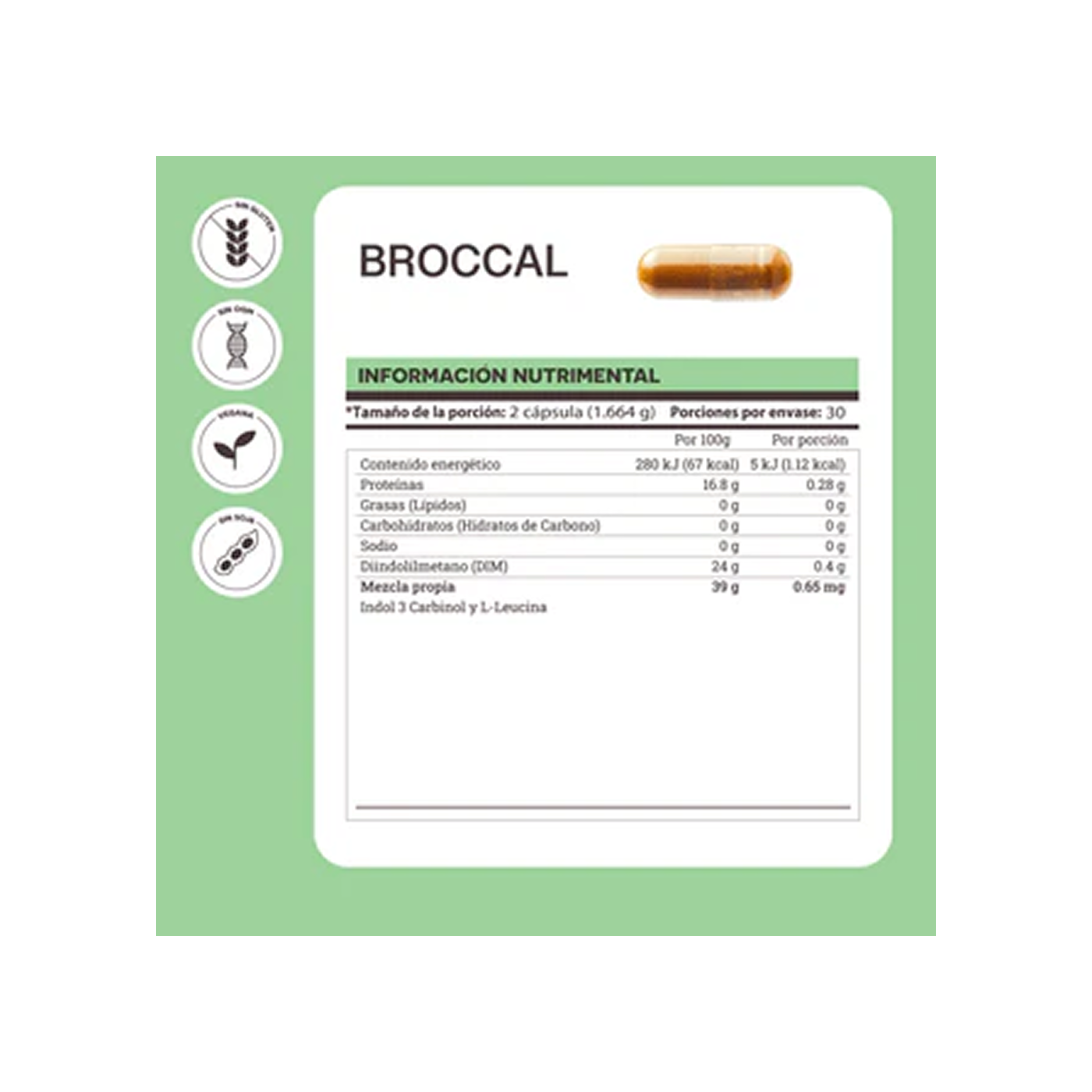 Matter BROCCAL, 60 cápsulas vegetales