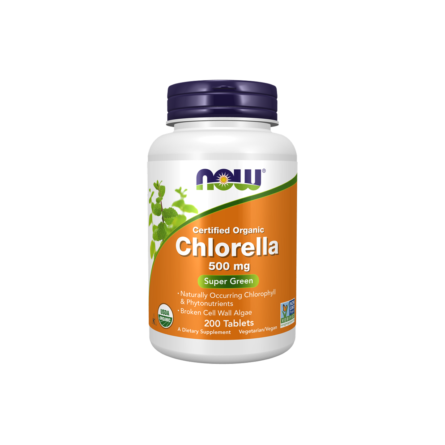 NOW Foods Chlorella Orgánica 500 mg 200 tabletas