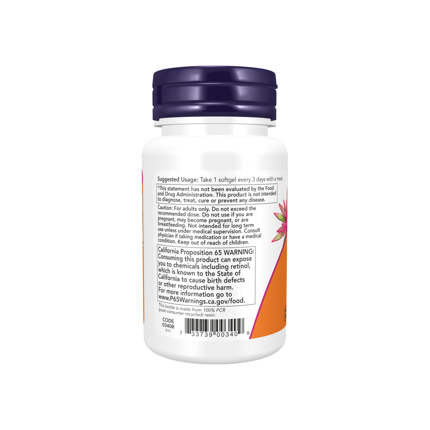 NOW Foods Vitamina A 25,000 UI, 250 cápsulas blandas