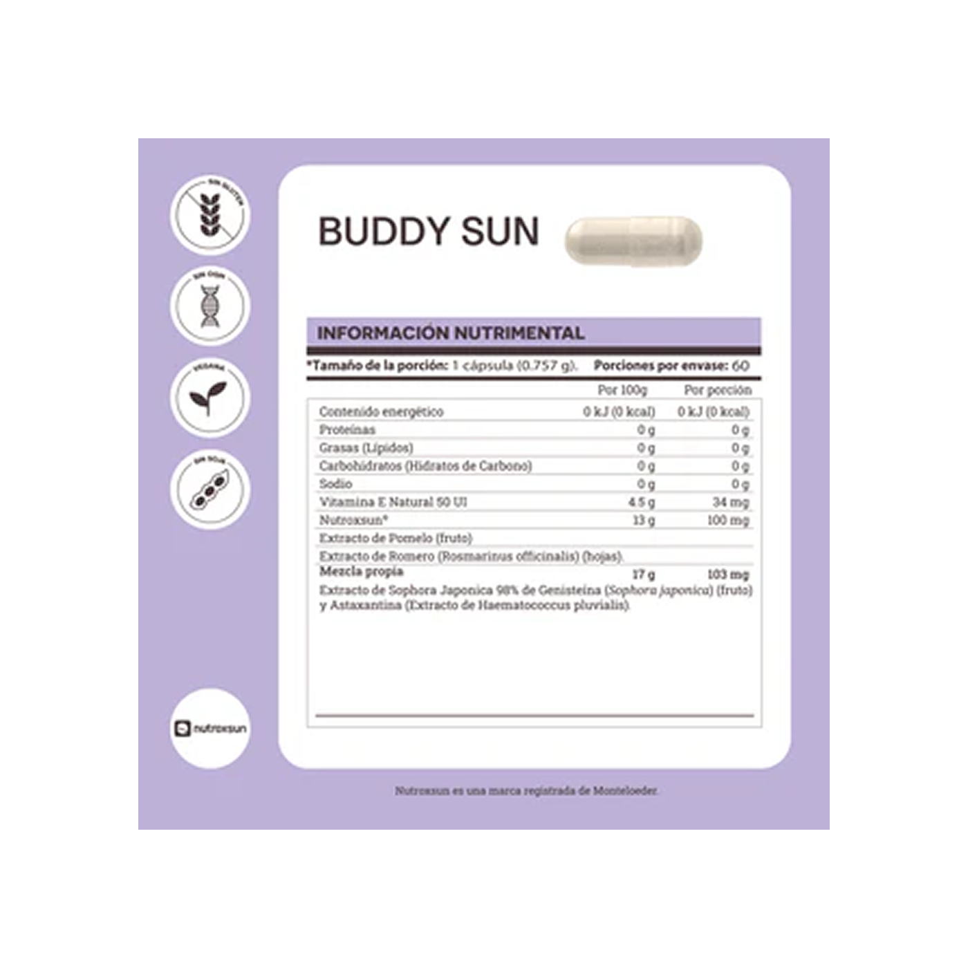 Matter BUDDY SUN, 60 cápsulas