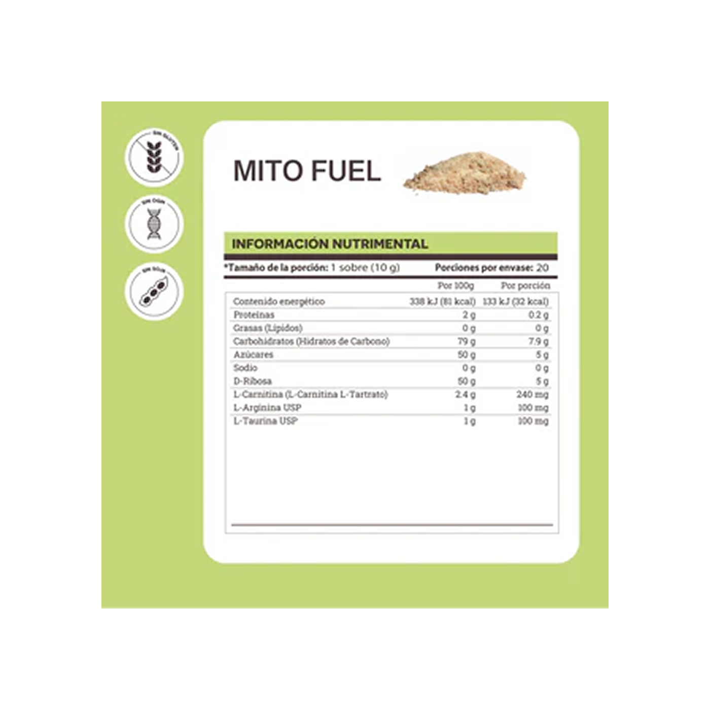 Matter MITO FUEL, 20 sobres de 10 g