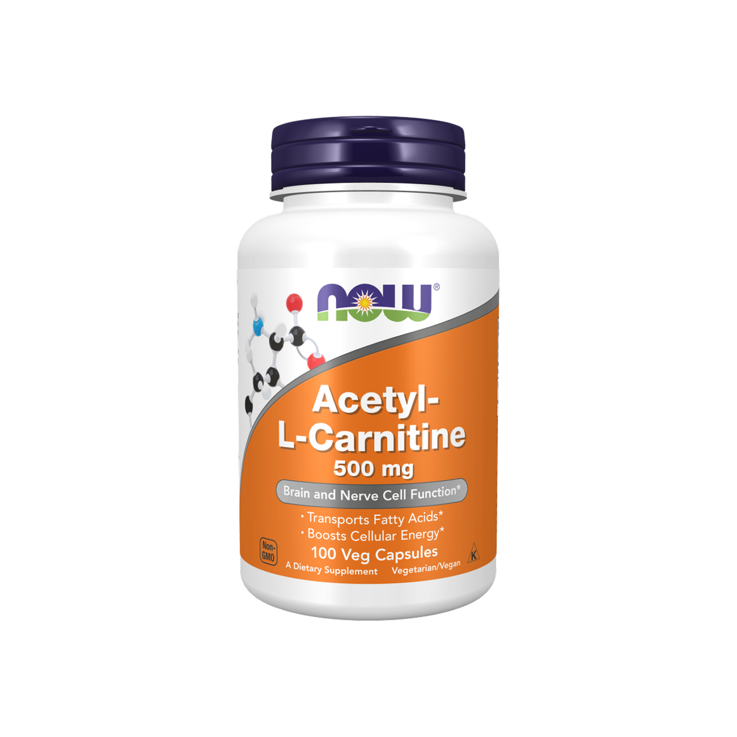 NOW Foods Acetil L-Carnitina 500 mg 100 cápsulas vegetales