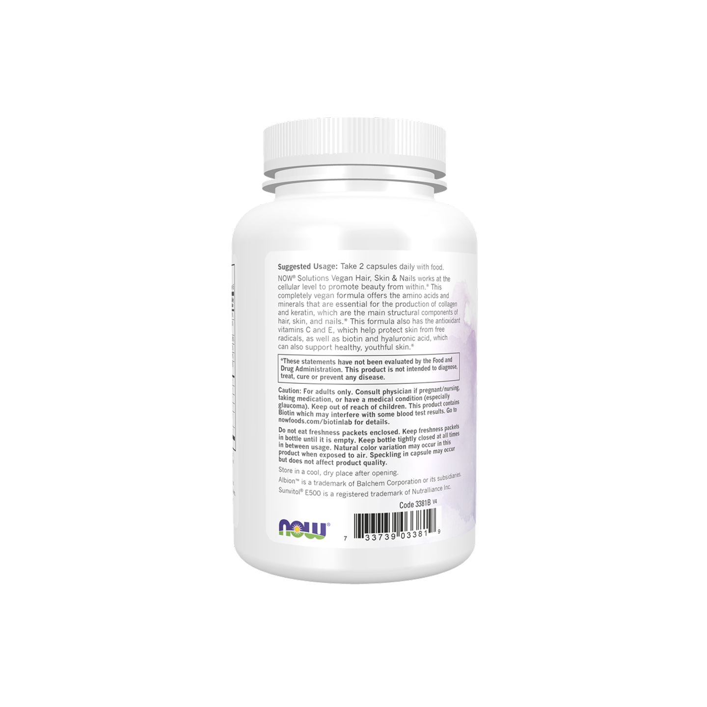 NOW Solutions Vegan Hair, Skin & Nails, 90 cápsulas vegetales