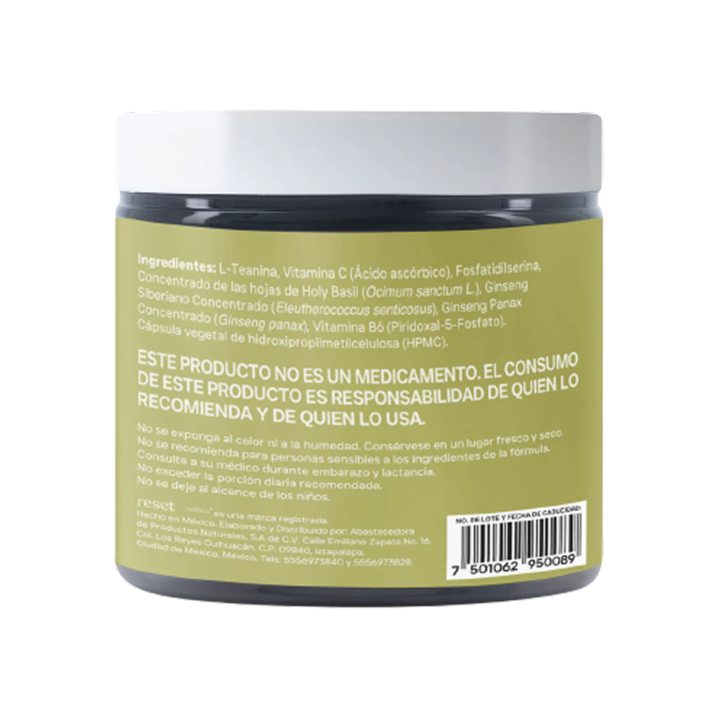 Adjust Suplemento Holy Basil, Ginseng Panax, Fosfatidilserina 500 mg 60 cápsulas