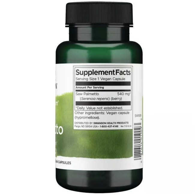 Swanson Premium Full Spectrum Saw Palmetto 540 mg, 250 cápsulas