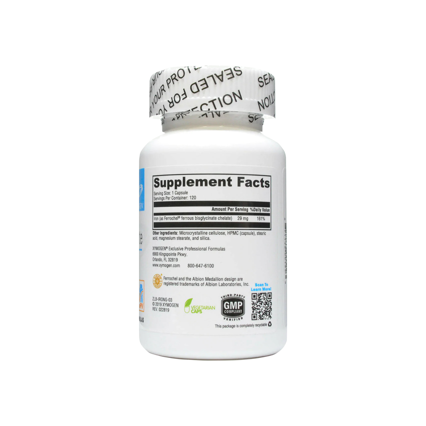 Xymogen Glicinato de Hierro, 120 cápsulas