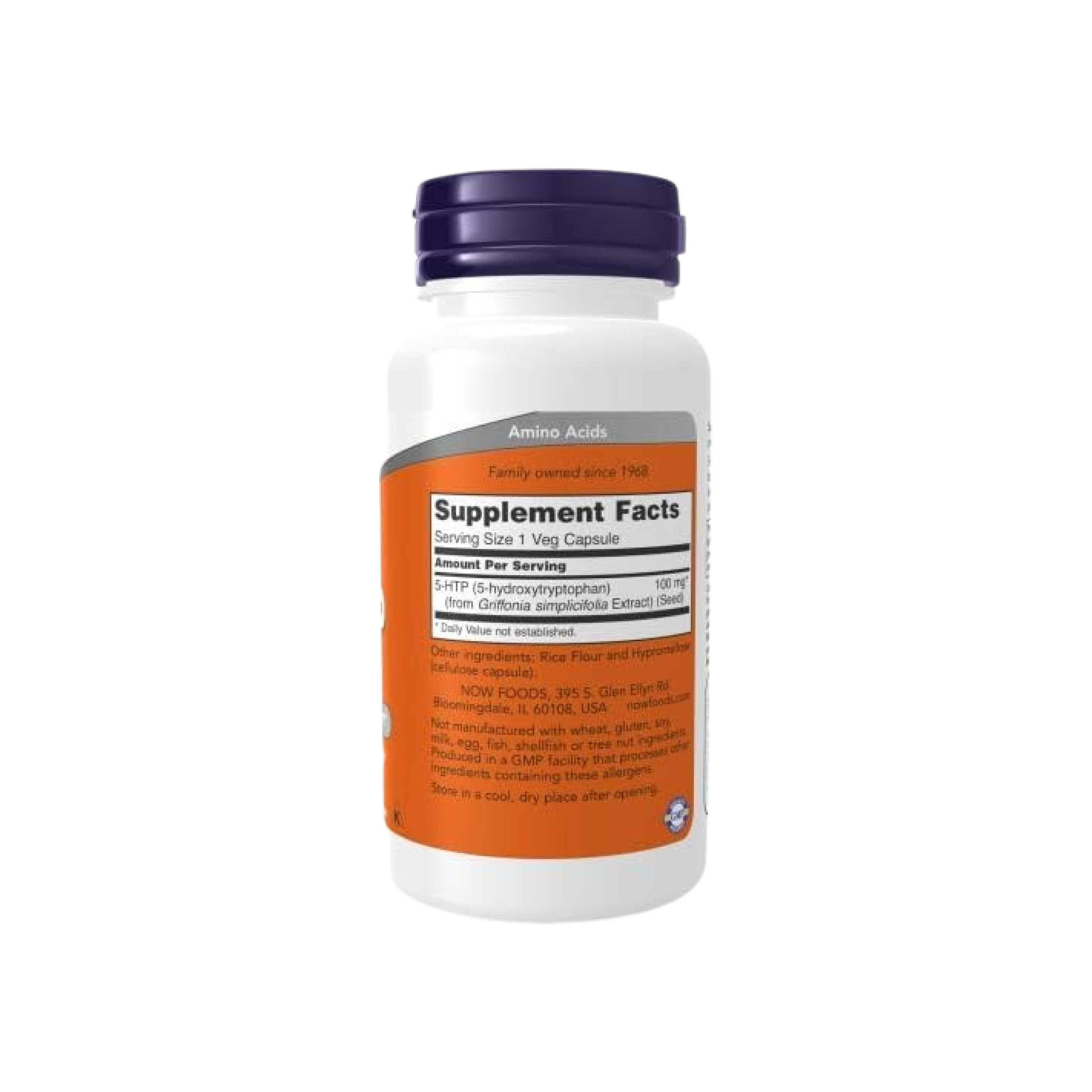Now Foods 5-HTP 100mg, 60 cápsulas