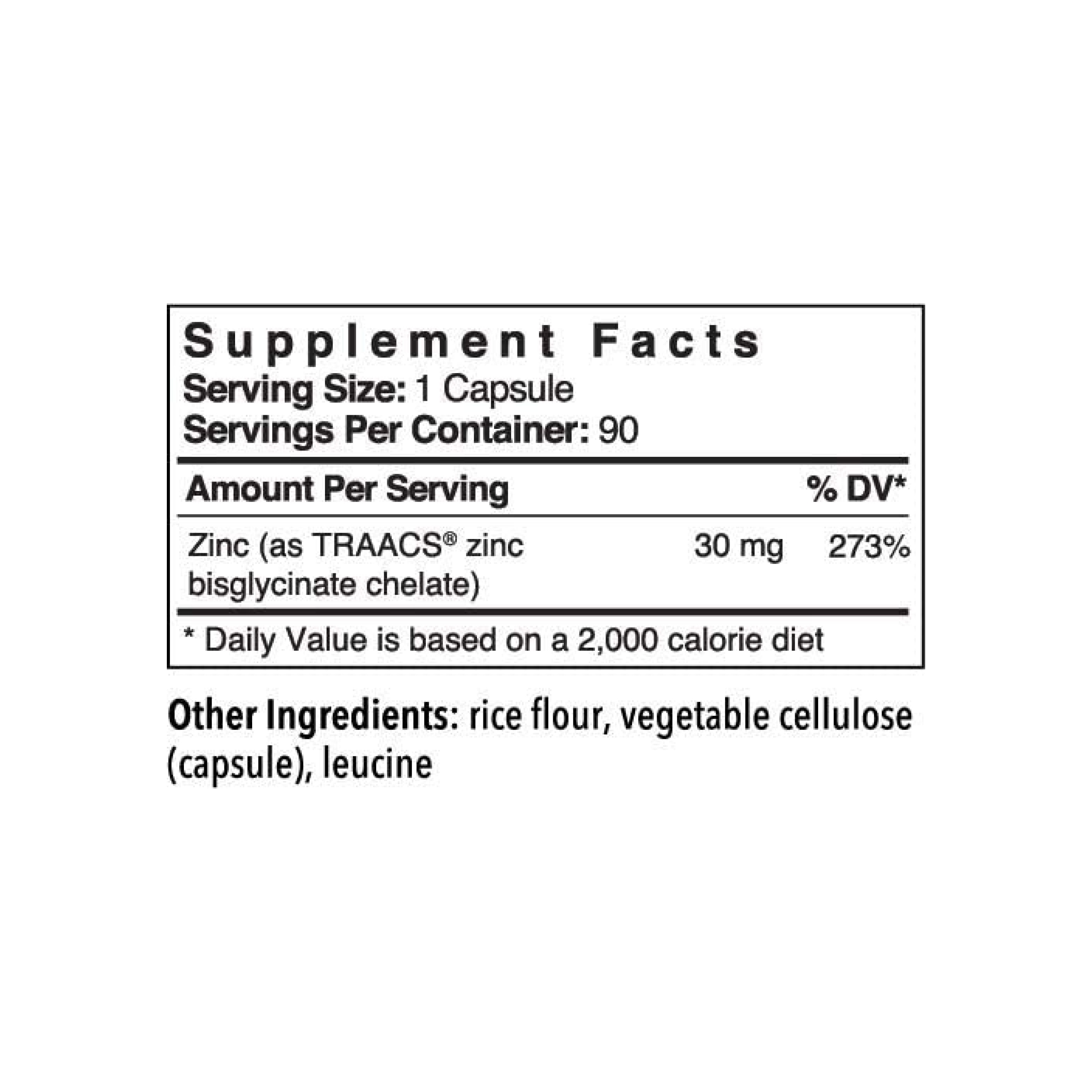 Patient One Glicinato de Zinc 30 mg, 90 cápsulas