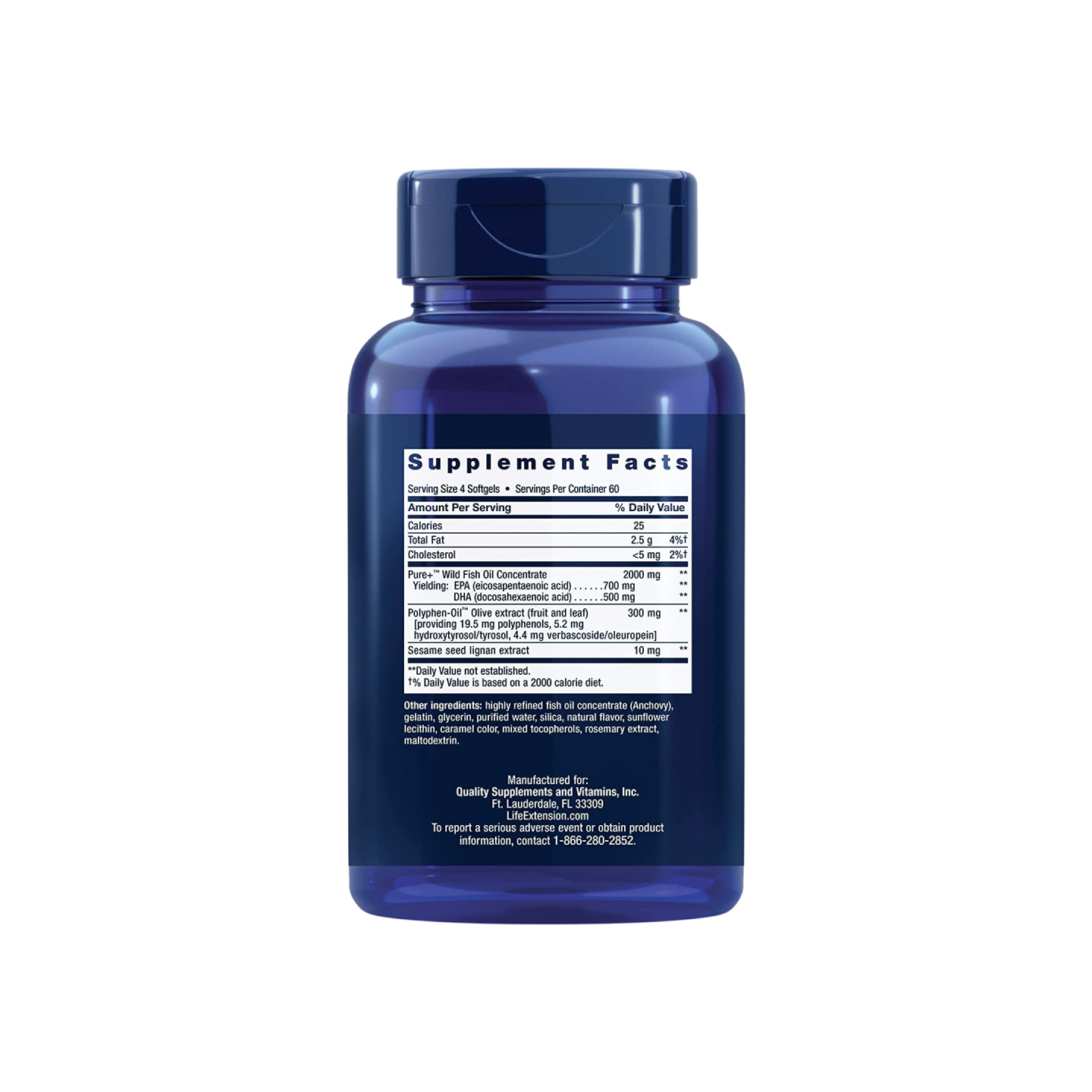 Life Extension Super Omega-3 EPA/DHA Aceite de Pescado, 240 cápsulas