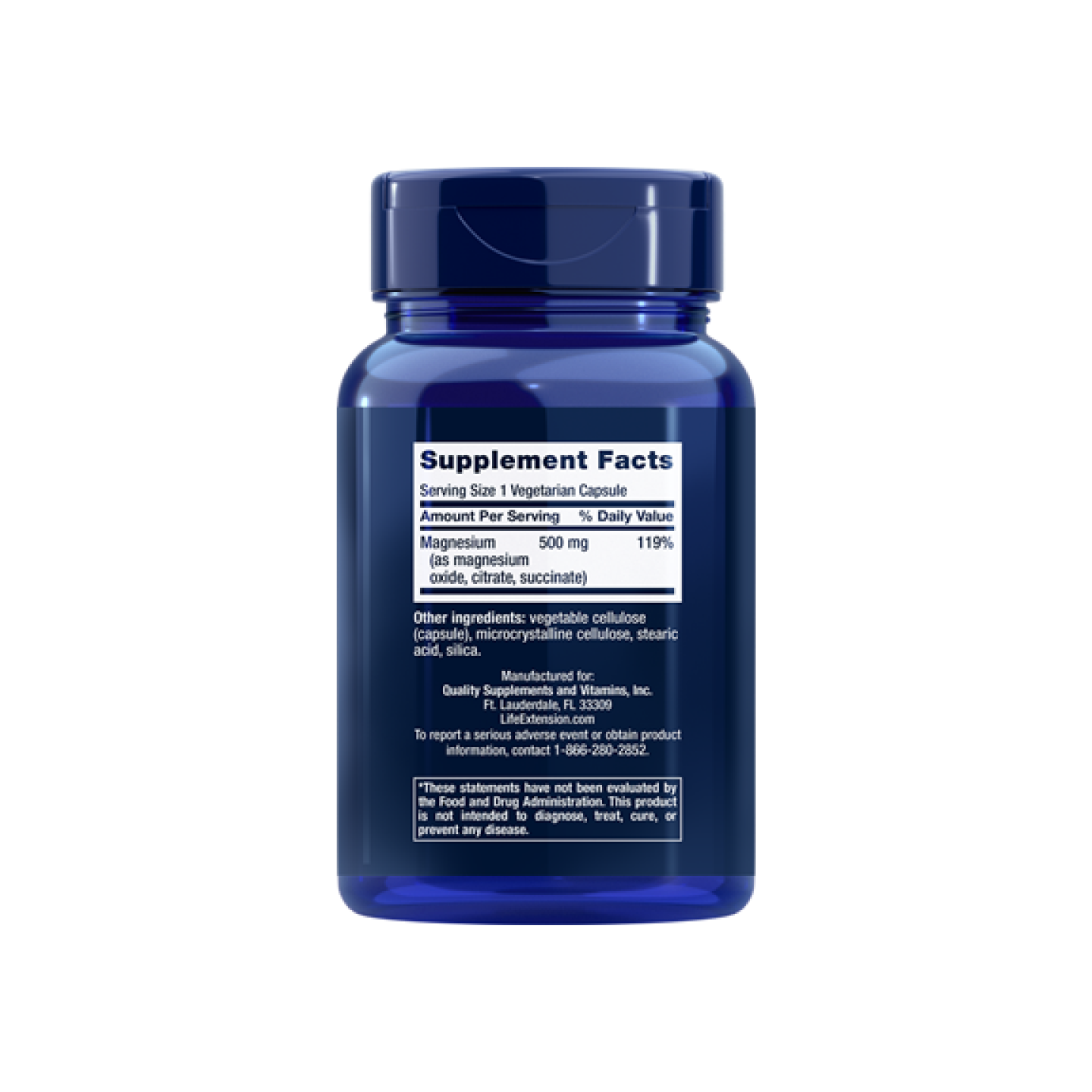 Life Extension Magnesio 500 mg, 100 cápsulas