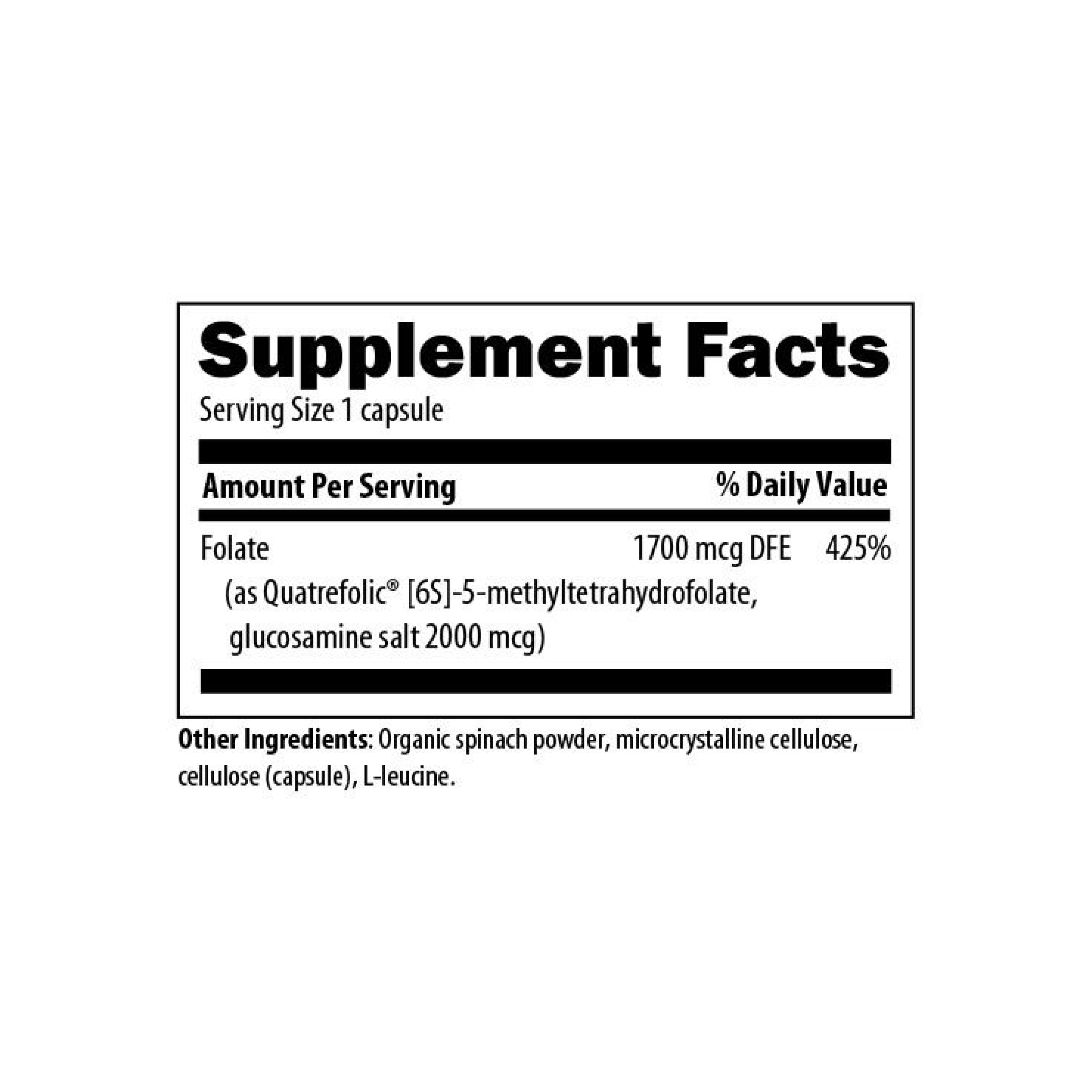 Designs for Health L-5-MTHF 1700 mcg, 60 cápsulas