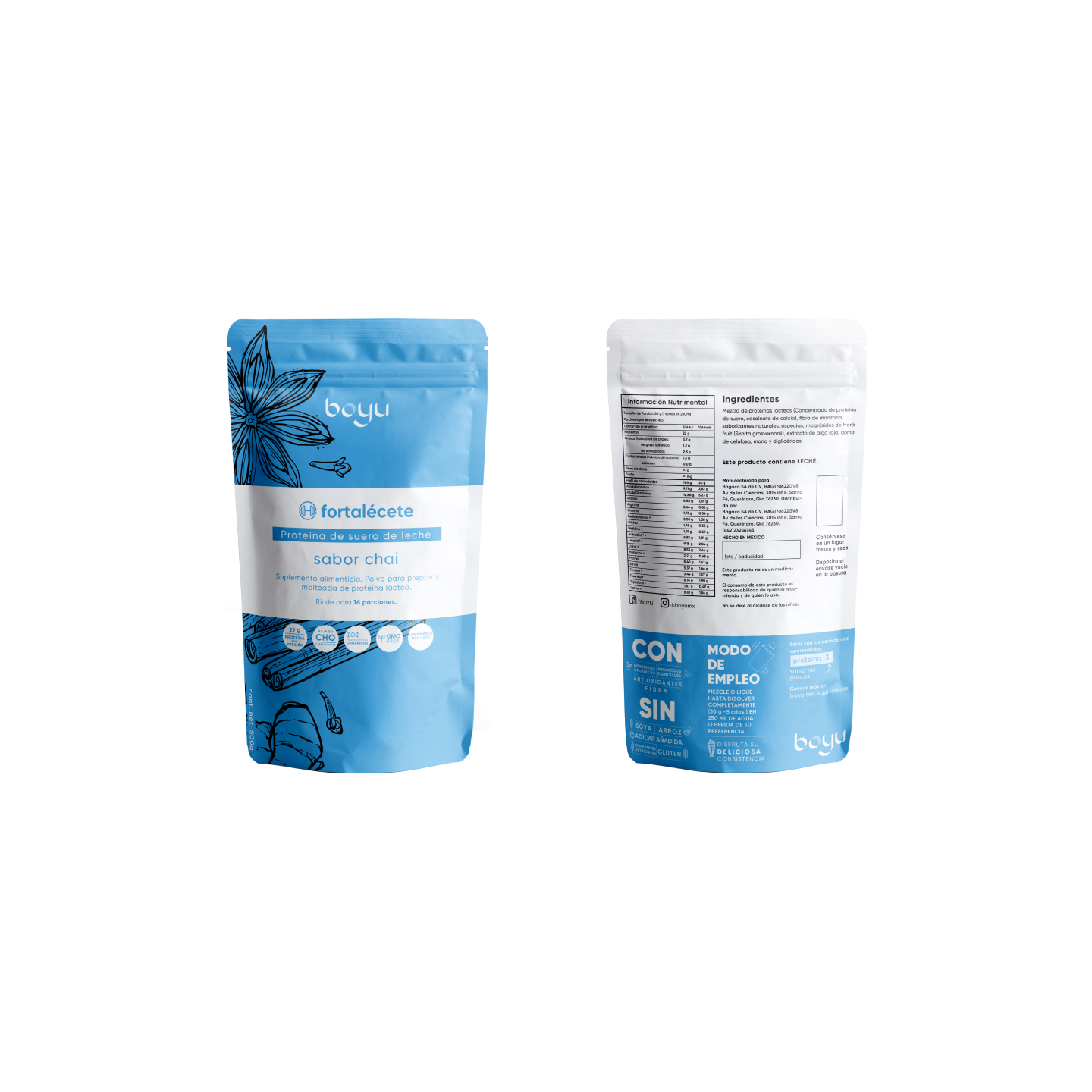 Proteína Vegana sabor Chai Boyú 500g -boyu.store-