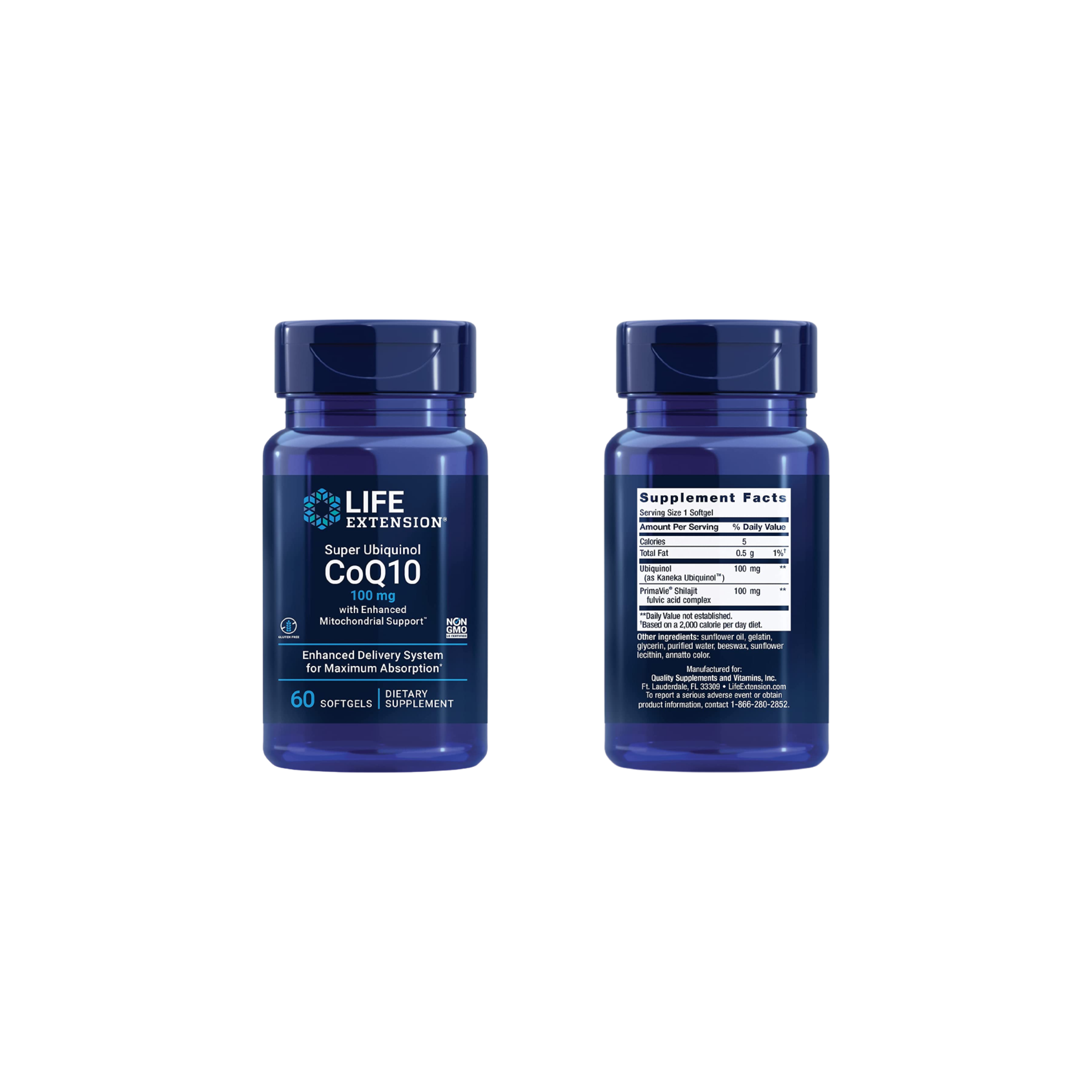 Life Extension CoQ10 Super Ubiquinol 100mg, 60 cápsulas