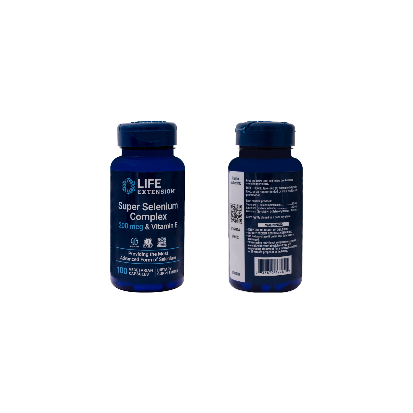 Life Extension Súper Complejo de Selenio 200 mcg y Vitamina E, 100 cápsulas