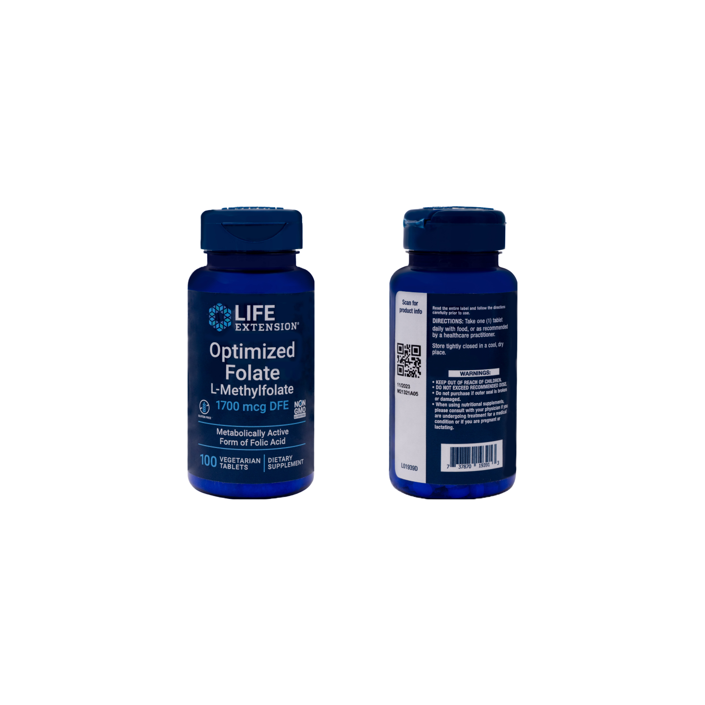 Life Extension Folato Optimizado 1700 mcg, 100 tabletas