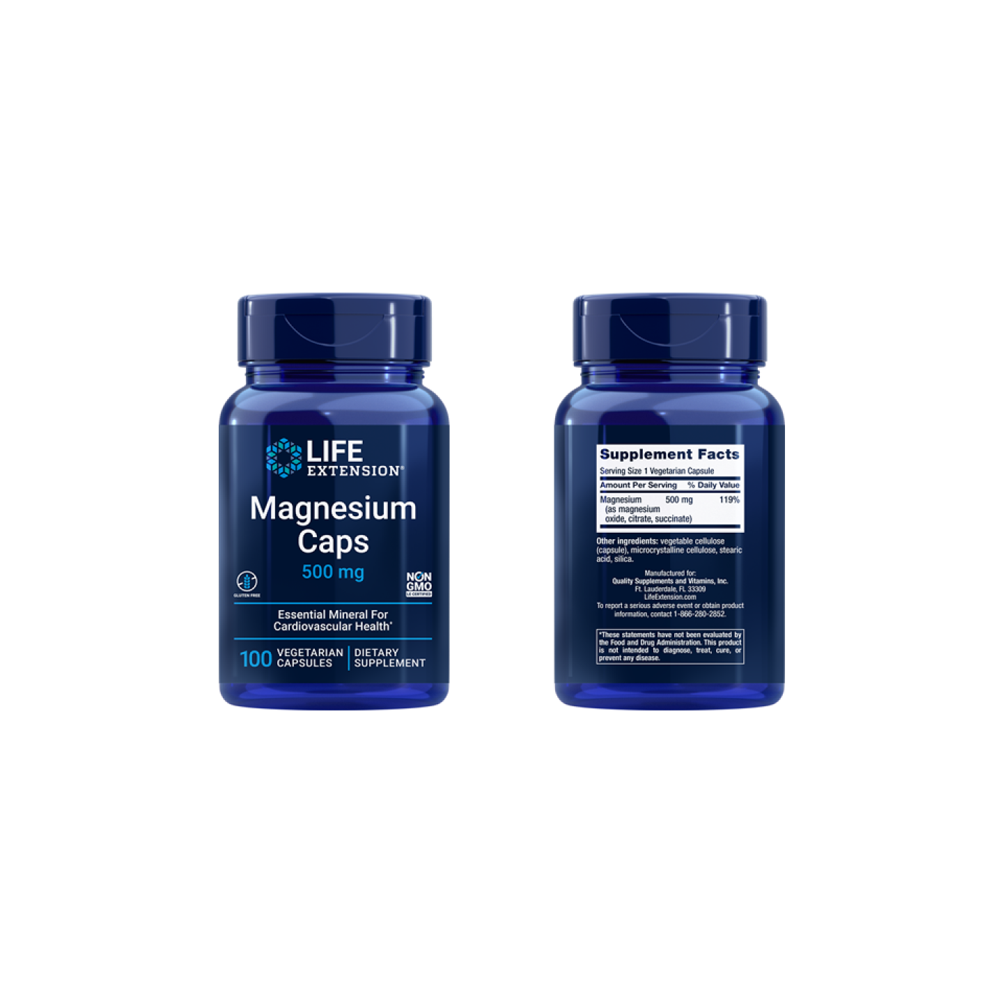 Life Extension Magnesio 500 mg, 100 cápsulas