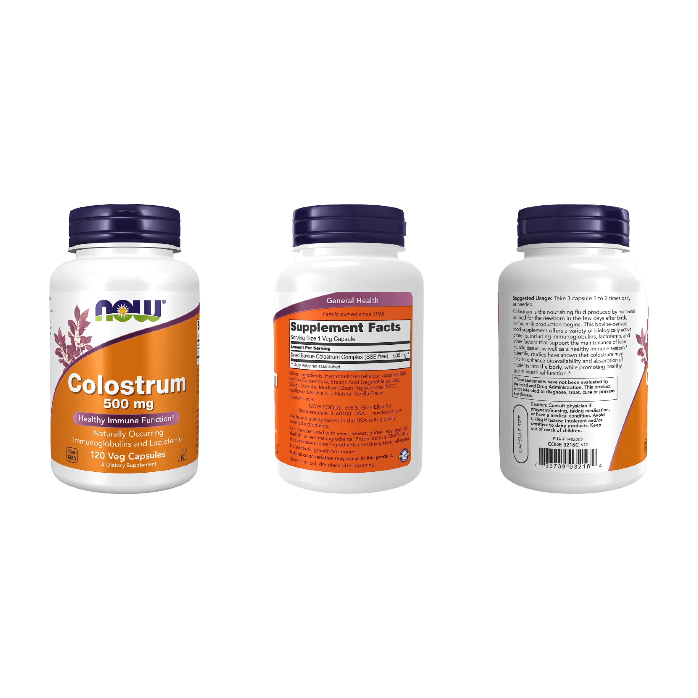 Now Foods Colostrum 500 mg, 120 cápsulas