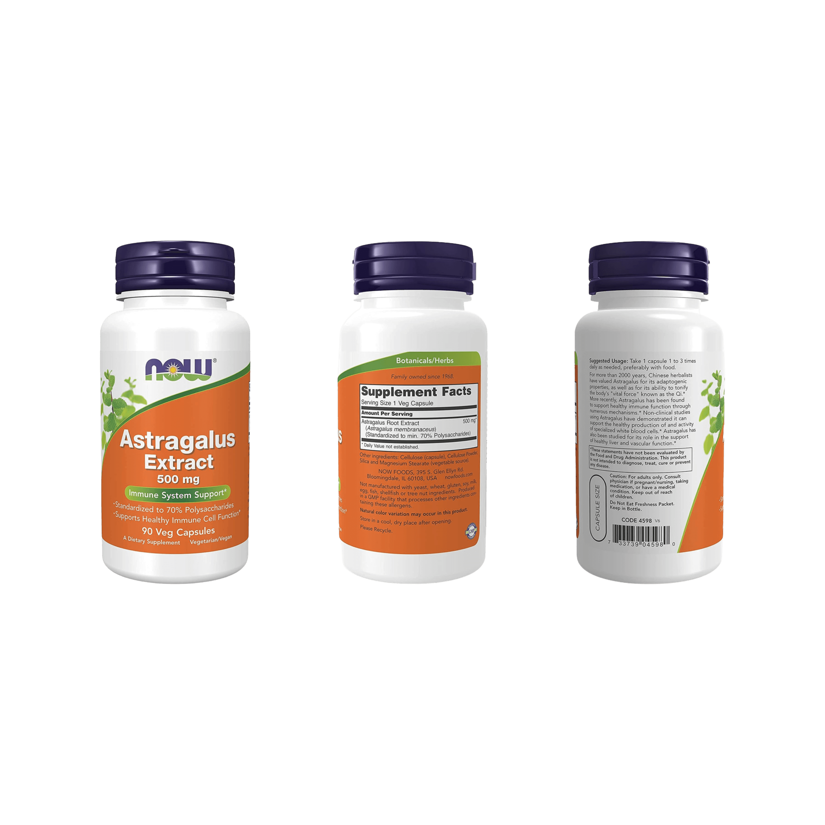 Now Foods Extracto de Raíz de Astrágalo 500 mg