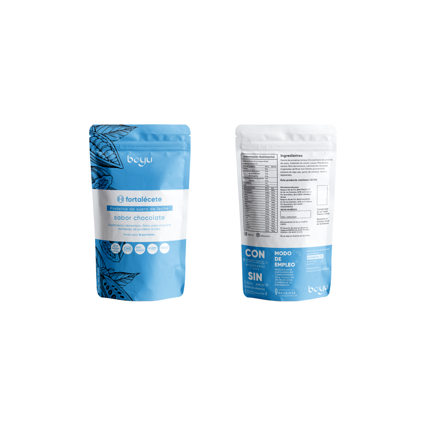 Proteína Láctea sabor Chocolate Boyú 500g -boyu.store-