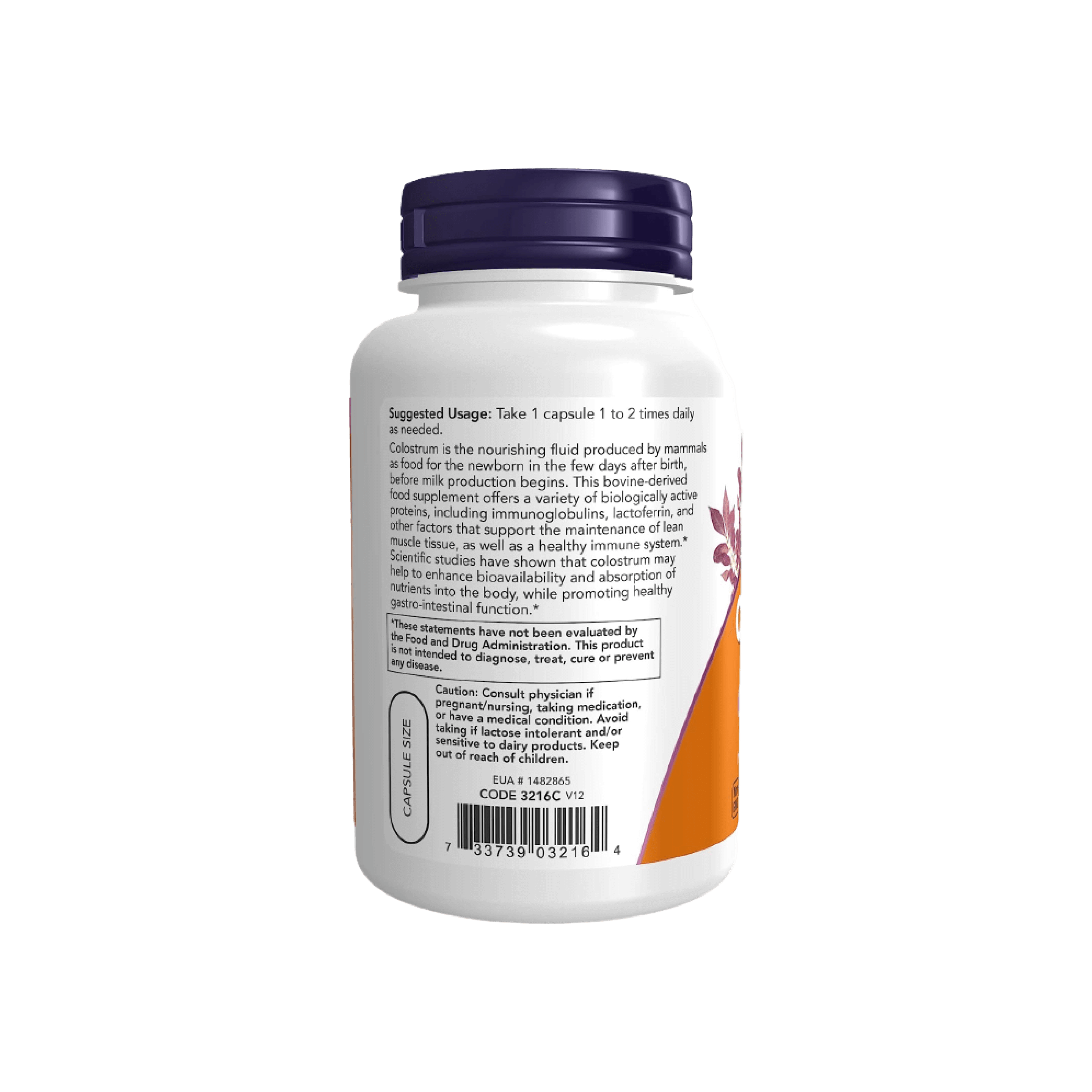 Now Foods Colostrum 500 mg, 120 cápsulas