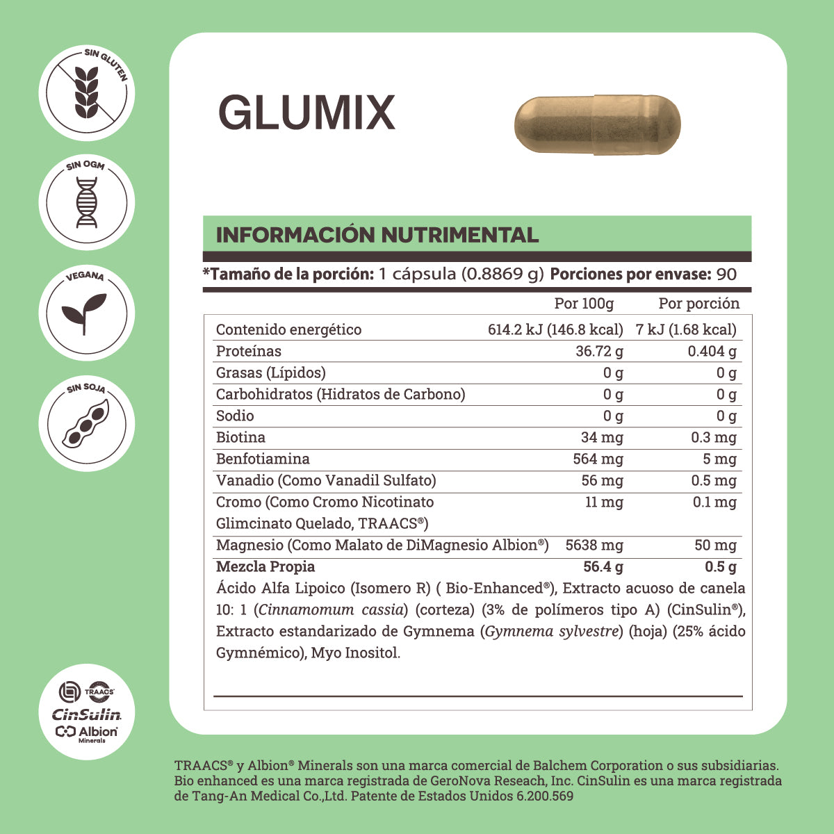 Matter Glumix | Cinsulin, Inositol, Ácido R Lipoico y Extracto de Gymnema