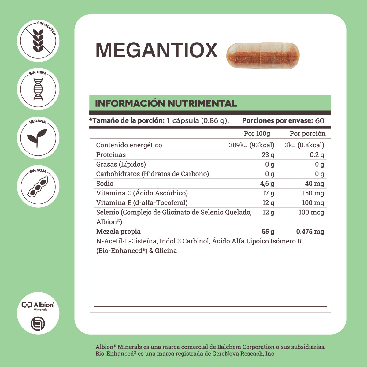 Matter MegAntiox | Antioxidantes ALA, NAC, Indol 3 Carbinol, Vitaminas C & E