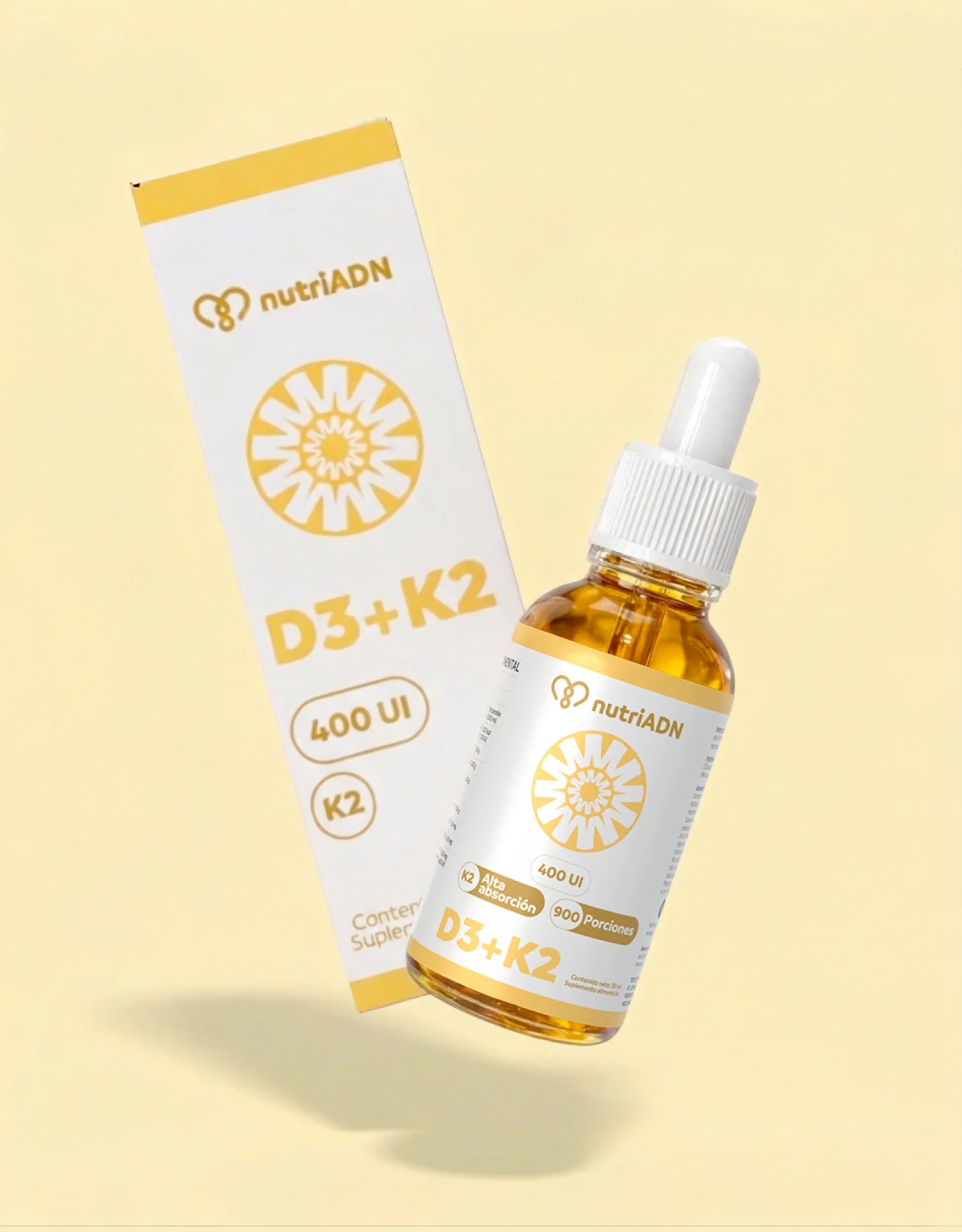 nutriADN Vitamina D3 + K2: absorción eficiente de calcio y soporte integral 30 ml | 900 porciones | 400 UI por gota