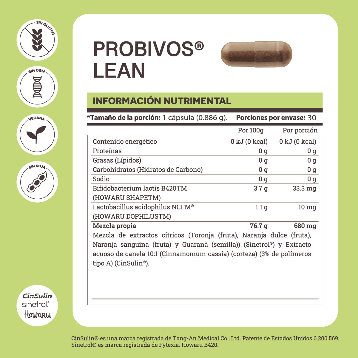 Matter Probivos Lean | Probióticos Bifidobacterium Lactis con CinSulin® y Sinetrol®