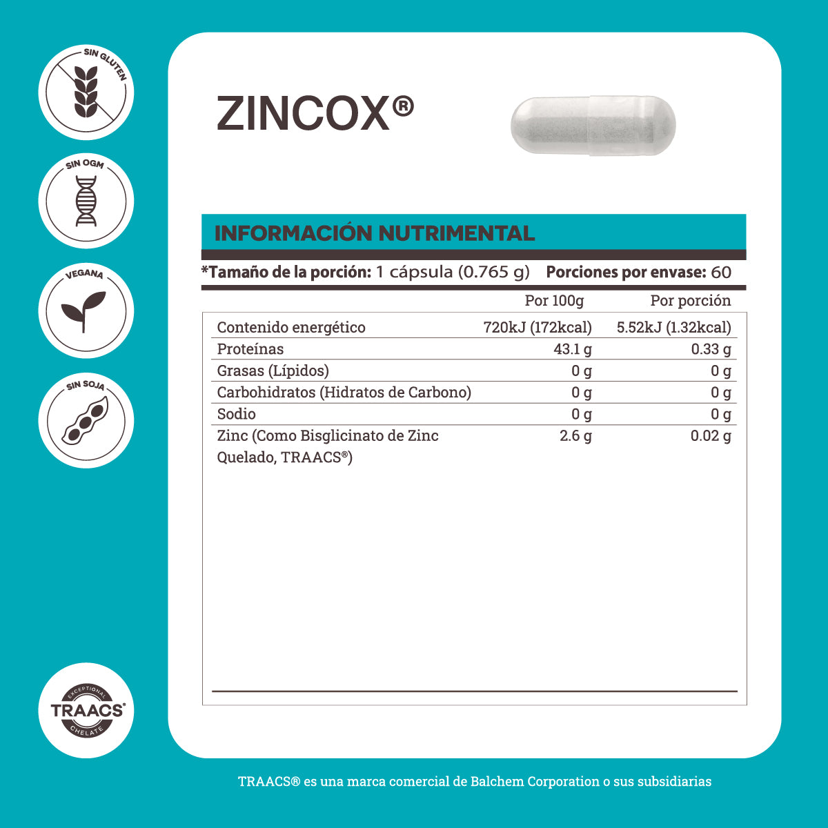 Matter Zincox | Bisglicinato de Zinc Quelado
