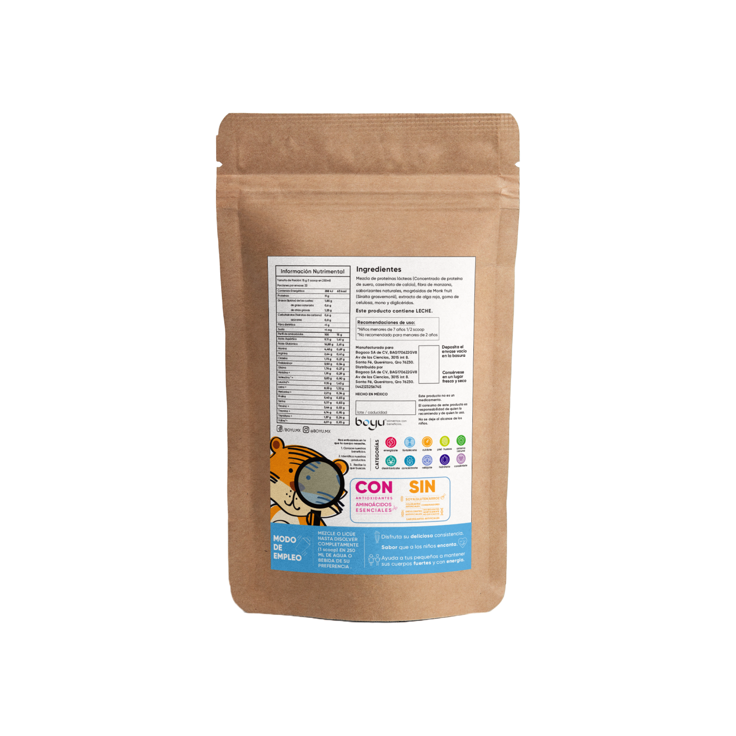 Proteína Láctea para Niños sabor Vainilla Boyú 500g -boyu.store-