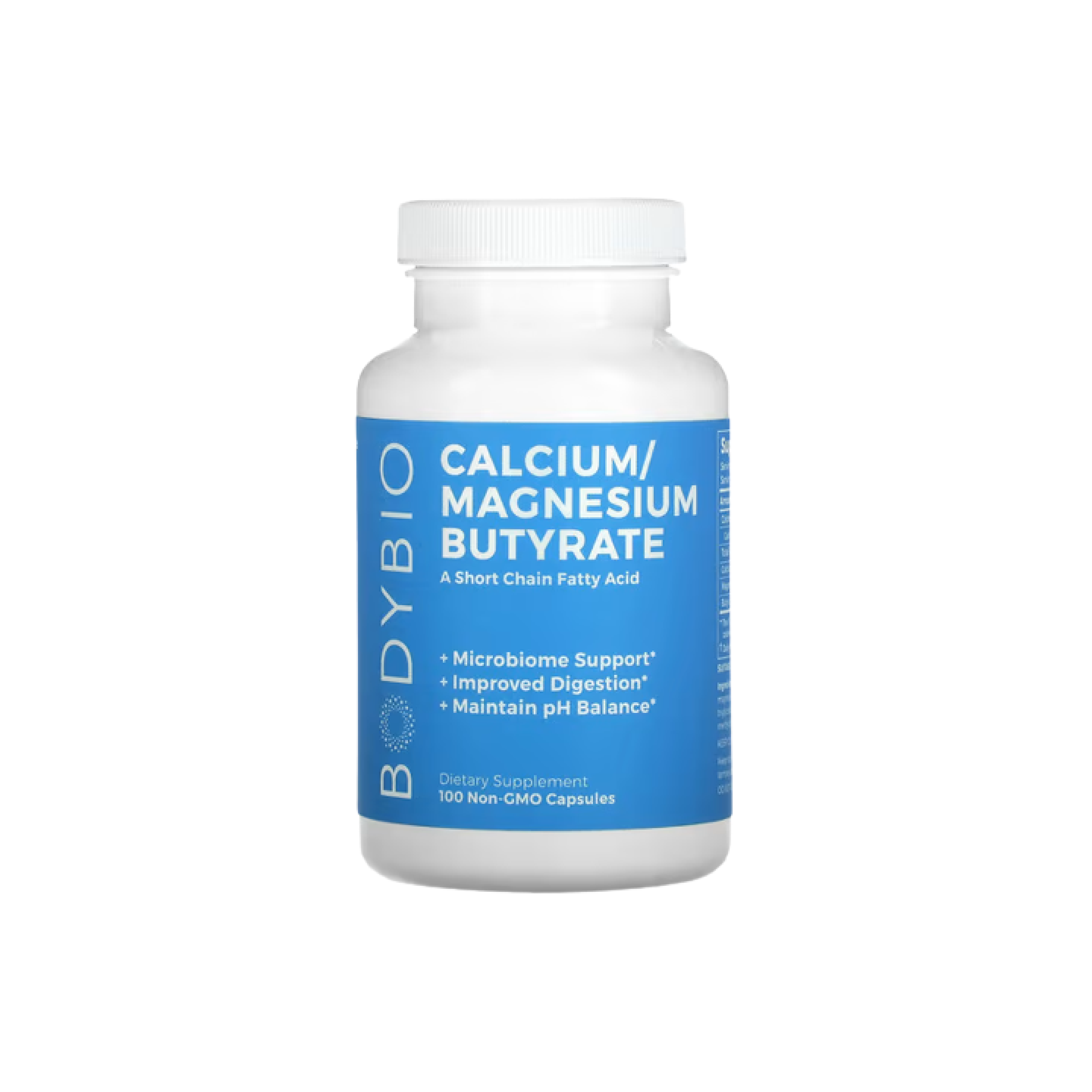 BodyBio Butirato de calcio/magnesio, 100 cápsulas