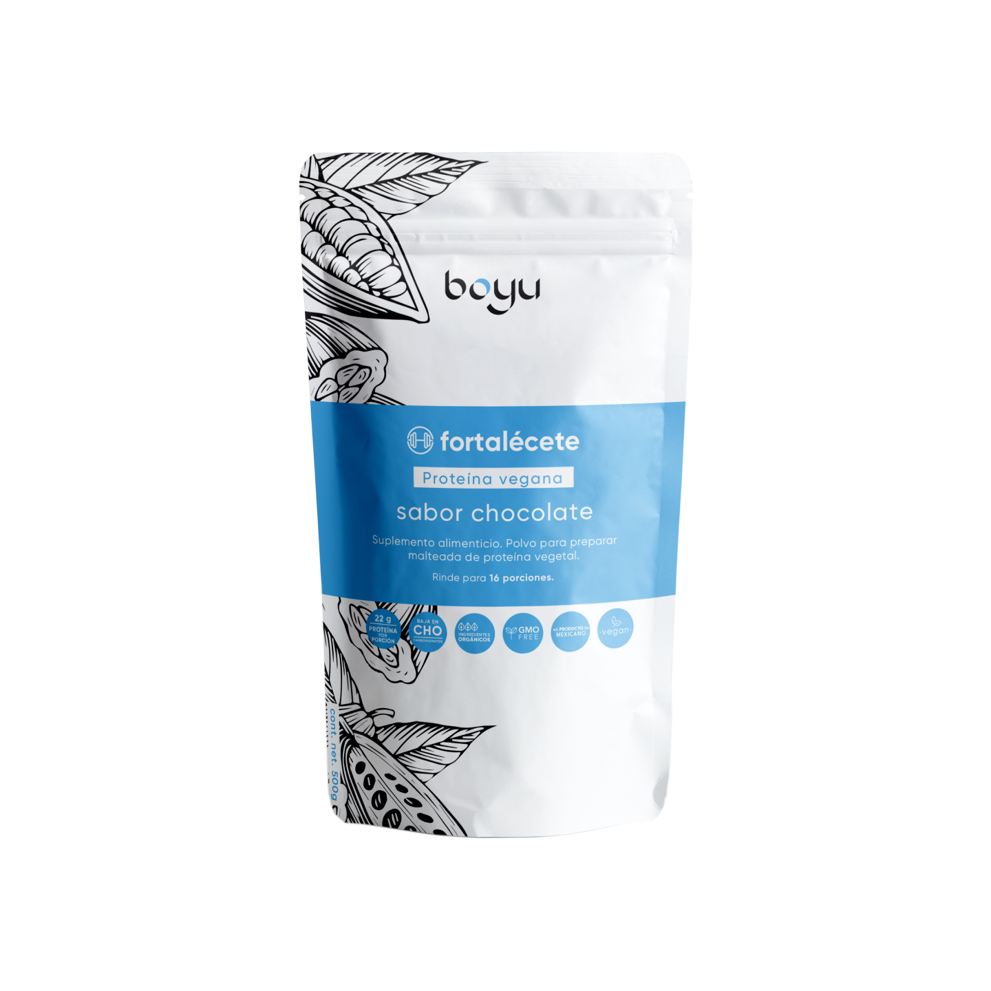 Proteína Vegana sabor Chocolate Boyú (500g) -boyu.store-