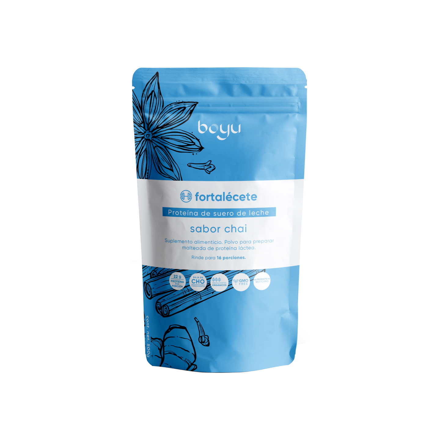 Proteína Vegana sabor Chai Boyú 500g -boyu.store-