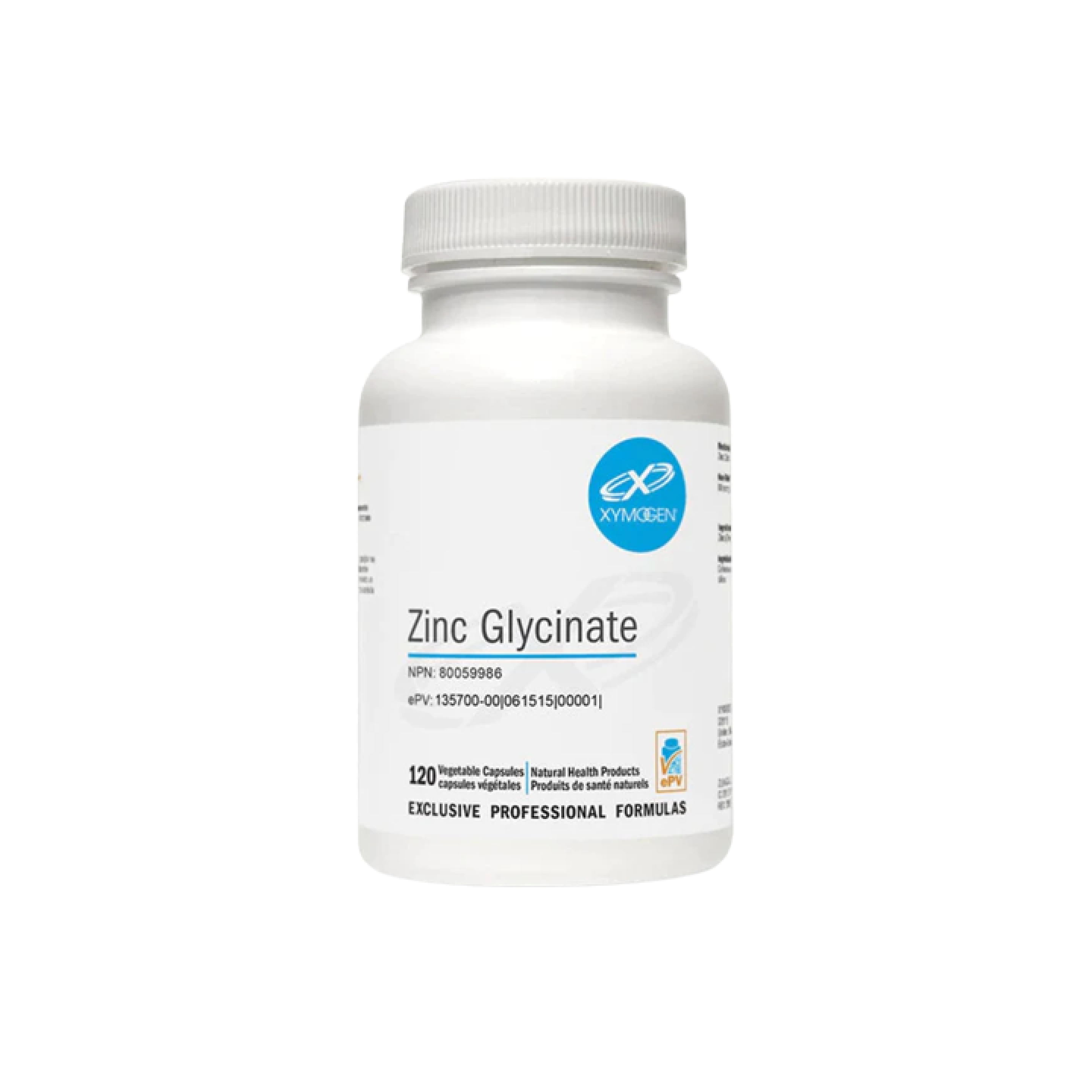 Xymogen Glicinato de Zinc 30 mg, 120 cápsulas